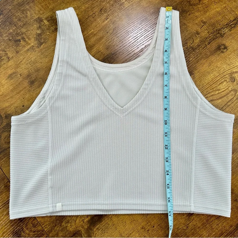 Lululemon Ribbed Softstreme Cropped Tank Top, Bone, 12